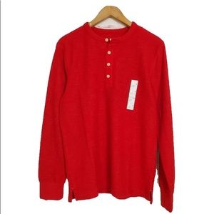 Men’s textured henley long sleeve shirt